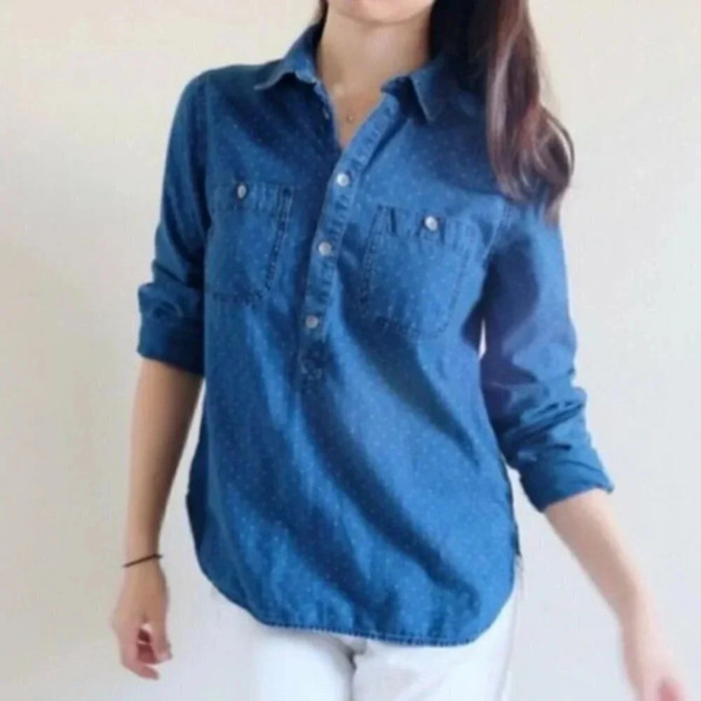 Madewell Blue Denim Blouse